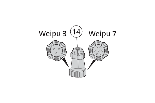 14 - Enchufe de carga WEIPU de 3 pines
