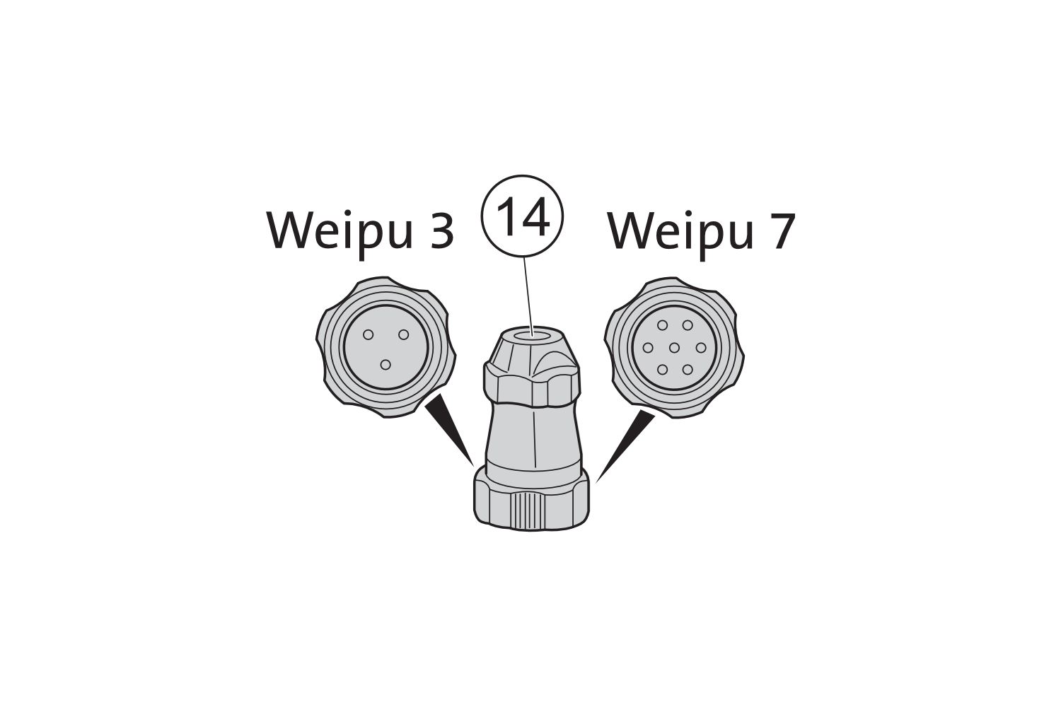 14 - Enchufe de carga WEIPU de 7 pines