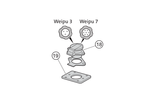 19 - Placa adaptadora WEIPU toma de carga para vehículo