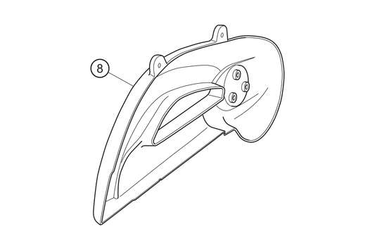 08 - Swing arm cover hint. r.  traffic red NOVI